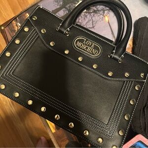 Love Moschino Black Studded Handbag